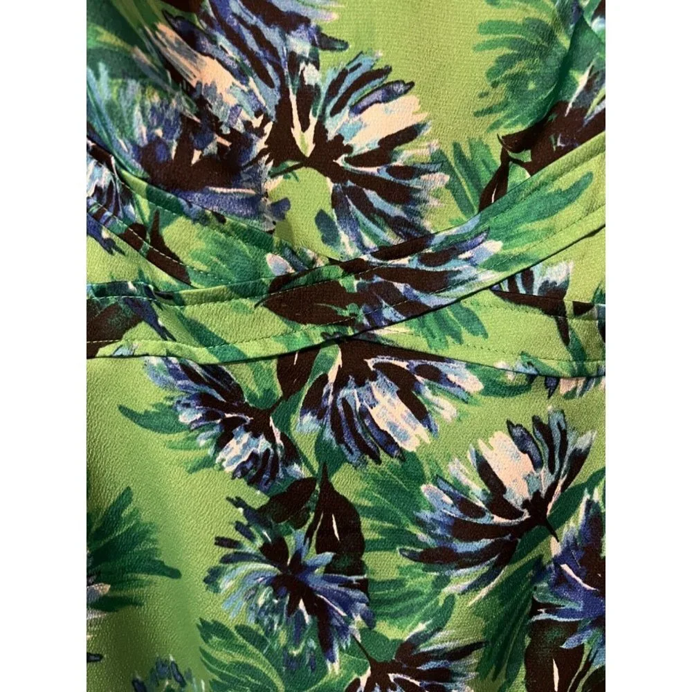 Banana Republic Green Blue Summer Dress 10 Washable